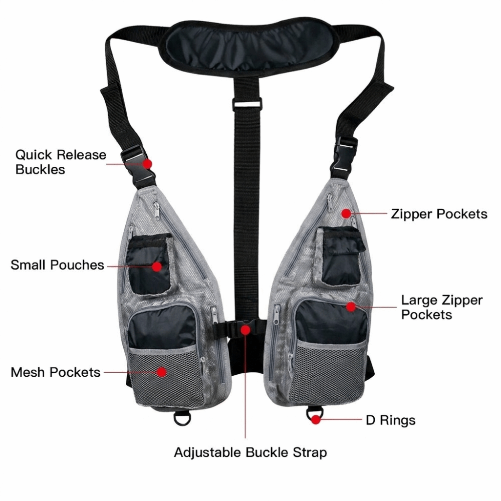 سترة صيد متينة سريعة الجفاف مت - مراجعة Fishing Vest وسعره
