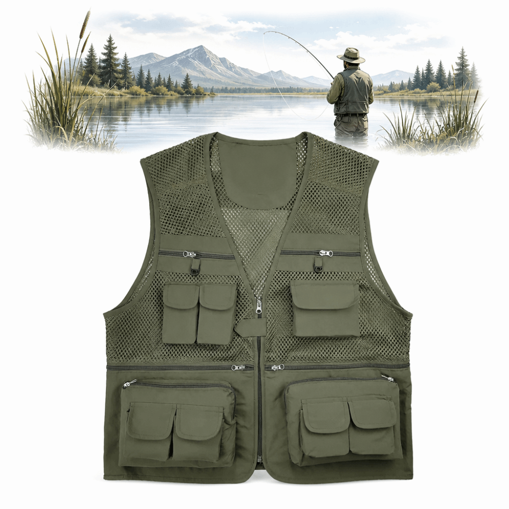 سترة صيد متينة بـ 16 جيبًا، خف - مراجعة Fishing Vest وسعره