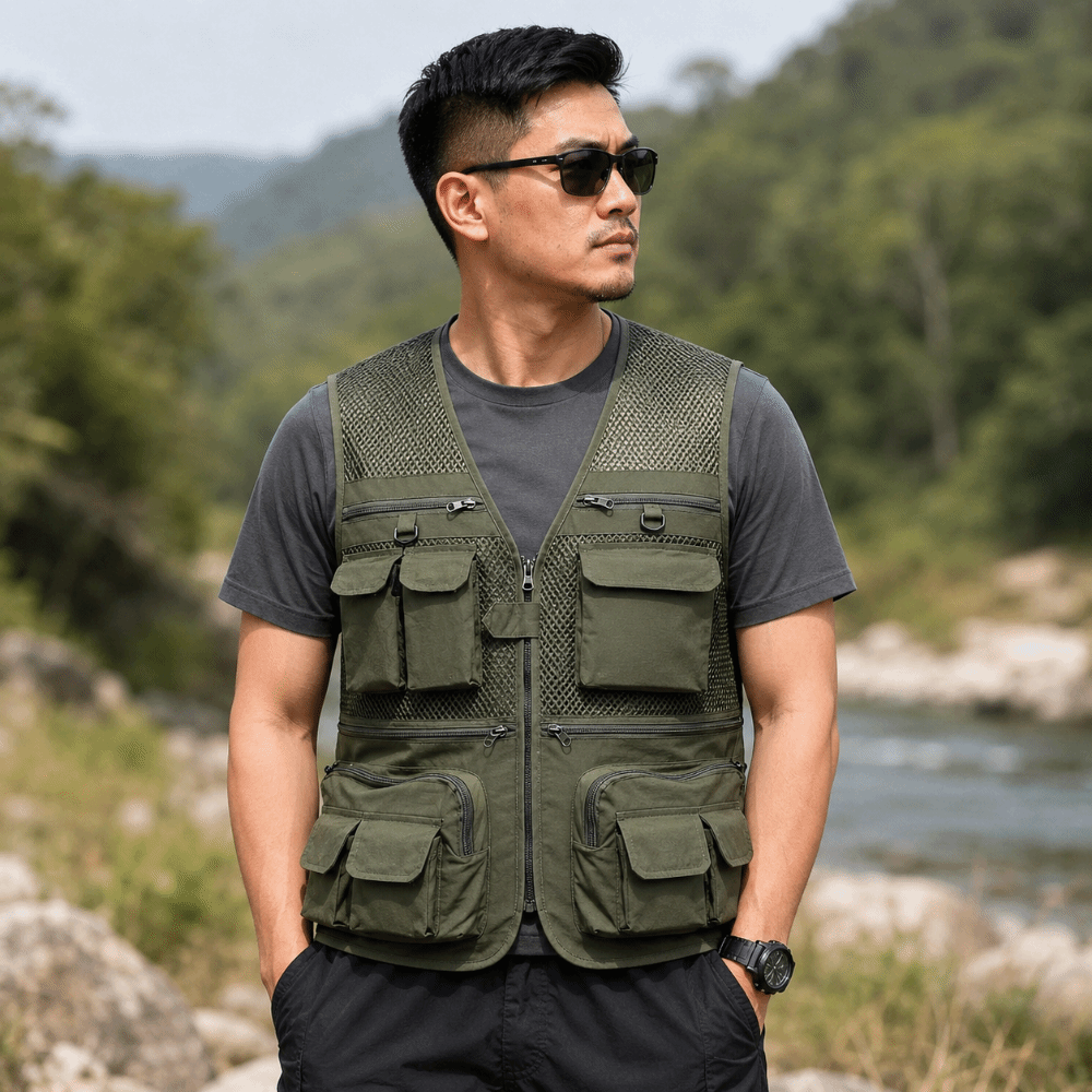 سترة صيد متينة بـ 16 جيبًا، خف - مراجعة Fishing Vest وسعره